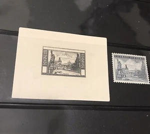 PXSTAMPS 1953 Czechoslovakia Charles Bridge Prague Castle Stage Proof PX2 - Picture 1 of 1