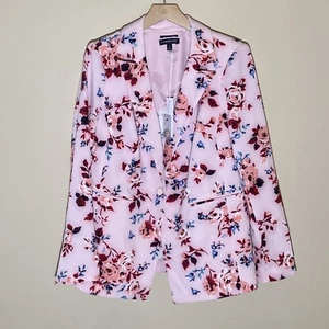 Lane Bryant The Bryant Blazer Jacket 14 Crepe Pink Floral Roses Fairy Stretch - Picture 1 of 9