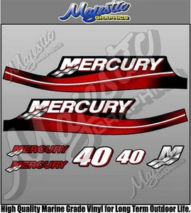MERCURY 40hp - 2 Stroke - OUTBOARD DECALS - Bild 1 von 1