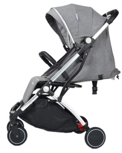 Travel Pram Stroller Aula Compact Flight Cabin fit 7Kg Silver & Grey Aeroplane - Picture 1 of 11