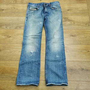 Diesel Zatiny Jeans Mens W32 L32 Blue Stonewash Bootcut Distressed Denim Button - Picture 1 of 13