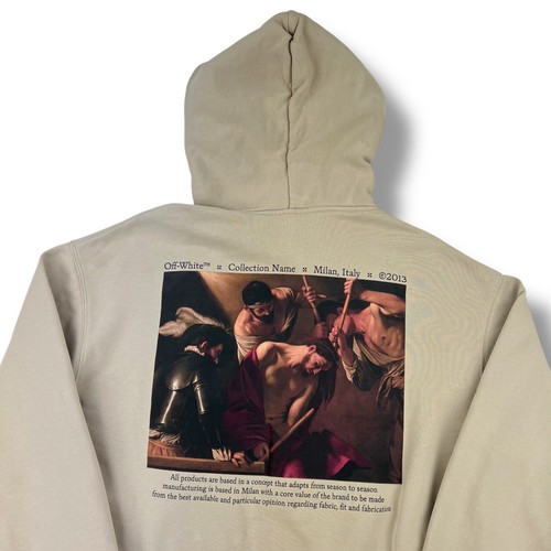 Felpa con cappuccio Off White Caravaggio Crowning Beige