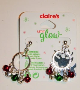 Claire's Christmas Mini Sleigh Bells Charms Earrings, Post Back - Picture 1 of 1