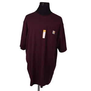 NEW Carhartt Mens Tee Shirt XL Tall Red Maroon Short Sleeved Heavyweight - Picture 1 of 6