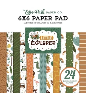 ECHO PARK 6"X6" CARDMAKERS PAPER PAD - LITTLE EXPLORER - 6"X6" - 24 SHEETS - Picture 1 of 13