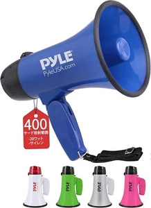 Audio Megaphone Bull Horn, Compact and Battery Operated with 20 Watt Power, Micr - Picture 1 of 8