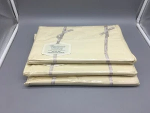 3 sets Vintage Wamsutta Twin Size Flat Sheets NOS, Supercale Plus Cream Color - Picture 1 of 5