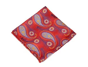 Lord R Colton Masterworks Pocket Square - Red Feather Peacock Silk - $75 New - Picture 1 of 2