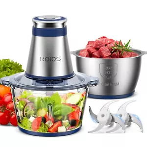 Food Processor 500W Electric Chopper with 2 Bowls (8 Cup+8 Cup) & 2 Bi-Level - Picture 1 of 8