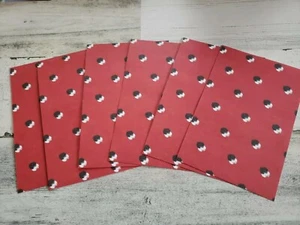 6 pieces of red black white Scrapbook Paper 4x6 photo mats #256 - Picture 1 of 1