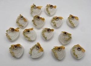 Vintage White Heart Gift Boxes, Wedding Favors, Lace Detail Front - Picture 1 of 9