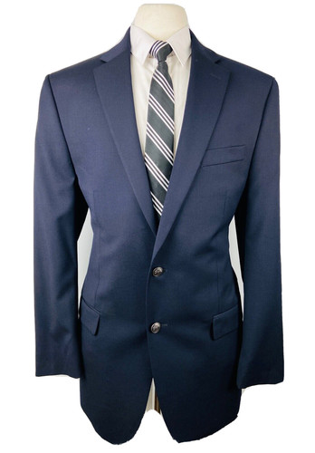 Giacca tuta MICHAEL KORS uomo 42L blu navy argento bottoni lana morbida blazer