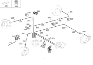Mercedes Benz Genuine GLK350 GLK250 2010-2015 Brake Line 2044203326 - Picture 1 of 1