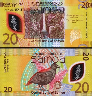 Samoa 20 Tala 2023 (2024), UNC, REPLACEMENT, Prefix ZZ, POLYMER, P-49 New - Image 1 of 3