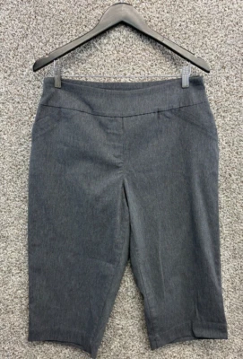 Calça social Alia Petite cinza cropped cintura alta bolsos feminina tamanho 16P - Imagem 1 de 4