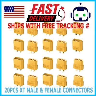 20Pcs XT60 Male Female Bullet Connectors Plugs For RC Battery From US Warehouse - Image 1 of 4