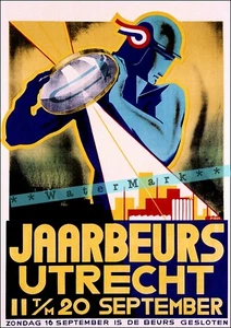 Utrecht Holland 1920 The Netherlands Vintage Travel Poster Print Retro Art Deco - Picture 1 of 4