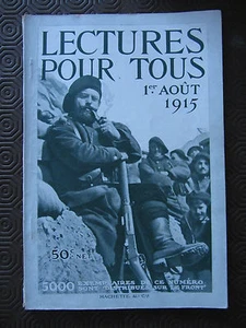 LECTURES POUR TOUS rivista militare 1 agosto 1915 prima guerra mondiale - Imagen 1 de 1