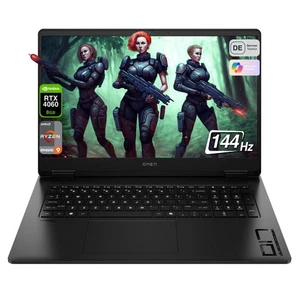 HP Omen 17 Gaming Laptop, Ryzen 9-8945HS 17.3" FHD IPS 144 Hz, RTX 4060, QWERTZ - Bild 1 von 10