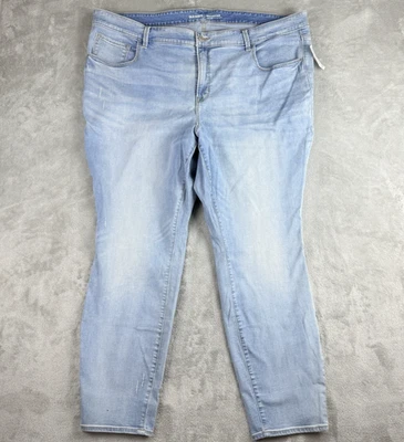 Old Navy Jeans Women 28 Plus Blue Denim Rockstar High Rise Skinny Distressed NEW - Image 1 of 4