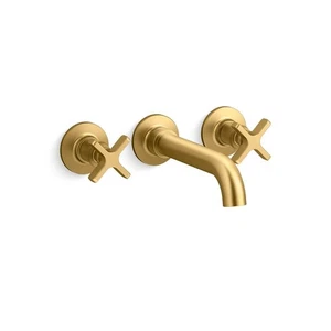 KOHLER Castia 2-Handle Wall-Mount Bath Faucet Trim Vibrant Brushed Moderne Brass - Picture 1 of 1