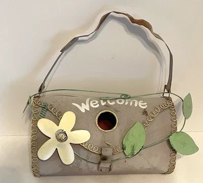 Cartera de metal rústica para pajarera envejecida 8,5 pulgadas de largo X 5 pulgadas de alto Foto 1 de 4