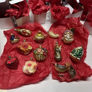 Inge-Glas Reliquias 12 Adornos de Vidrio Árbol de Novia Conjunto Inge's Alemania Navidad - Imagen 1 de 7