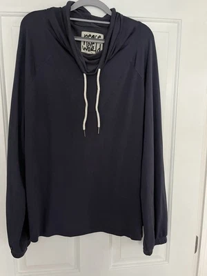 Мир любовь мир воронка шеи шнурка синий пуловер верхний негабаритный большой - Изображение 1 из 4