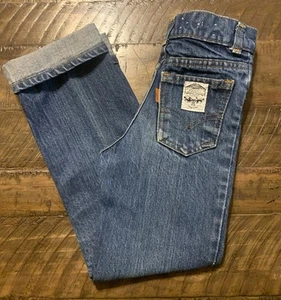 Vintage 80s Kids Levi’s Logo Orange Tab Med Wash Straight Leg Jean 6 (21x21) USA - Picture 1 of 8