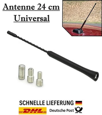 Universal 24cm Rod Roof Car Antenna AM FM GPS - 3 Adapter M4 M5 M6 for Daihatsu - Image 1 of 4