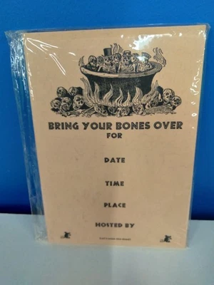Saturn Press 30 Invitations/Envelopes "Bring Your Bones Over"  New In Package - Image 1 of 4