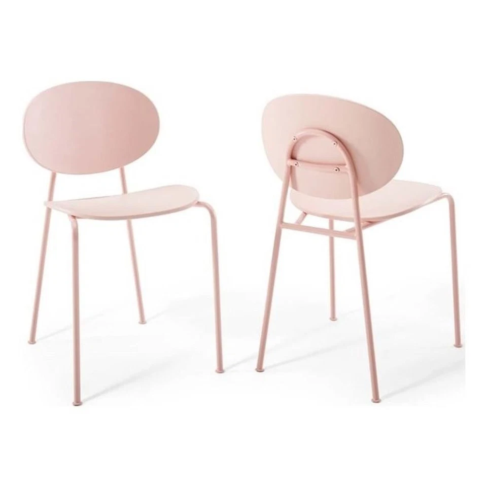 Modway Furniture Palette Dining Side Chair Set of 2 in Pink -EEI-3902-PNK