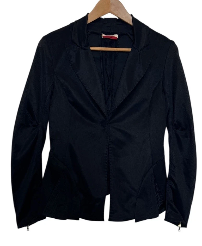 Nina Ricci Peter Copping Spring 2013 Runway Sheer Mesh Corset Blazer FR36 Black - Image 1 of 4