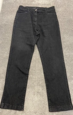 womens jeans unbranded UK size 16 black mid Rise zip up W32-34in inside leg 27" - Image 1 of 4