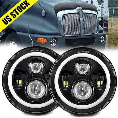 1973-1980 para International Harvester Scout II 2 peças 7" faróis de LED redondos Hi/Lo - Imagem 1 de 4