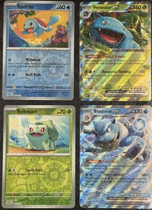 POKÉMON CARDS SQUIRTLE-VENUSAUR EX-BULBASAUR-BLASTOISE EX (SET OF 4) - Picture 1 of 4
