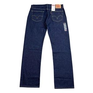 Pantalones de mezclilla vintage Levi’s 505 para hombre 36x32 lavado oscuro pierna recta stock muerto nuevos - Imagen 1 de 9
