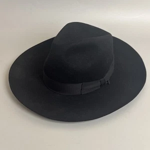 Sombrero Borsalino ANTICA CASA Valenza Fieltro Talla 56/7 55/6 7/8) Negro Fedora Italia - Imagen 1 de 9