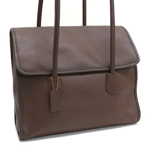 Vintage COACH Flap Shopper Bag 7301 Shoulder Bag Purse Brown Leather T1CE - Picture 1 of 9