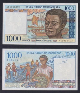 Banconota Madagascar 1000 francs = 200 ariary 1994 P.-76a FDS/UNC - Picture 1 of 1
