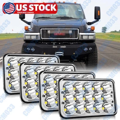 4 piezas aptos para GMC C4500 C5500 Topkick 2003-2009 4x6 pulgadas faros LED alto/bajo DRL Foto 1 de 4