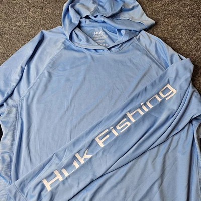 Sudadera con capucha de pesca Huk Pursuit talla grande azul ventilada absorbente nueva con etiquetas Foto 1 de 4