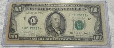 1990 San Fransisco Federal Reserve $100 Dollar Star Note L02129768 - Image 1 of 4