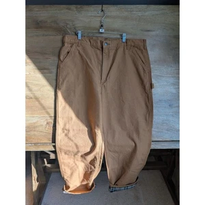 Pantalone da lavoro uomo Carhartt 40x32 marrone anatra lavato foderato in flanella vestibilità ampia BN0111-M - Foto 1 di 5