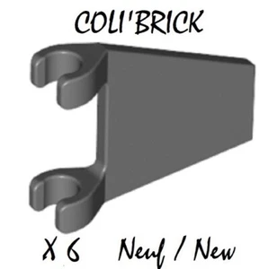 Lego 44676 - 6x Drapeaux / Flag 2x2 trapezoid - Gris Dark Bluish Gray - NEW NEUF - Imagen 1 de 1