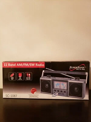 Radio AM/FM/SW SuperSonic 11 bandas nueva, caja abierta.  Modelo: SC-1087 Foto 1 de 4