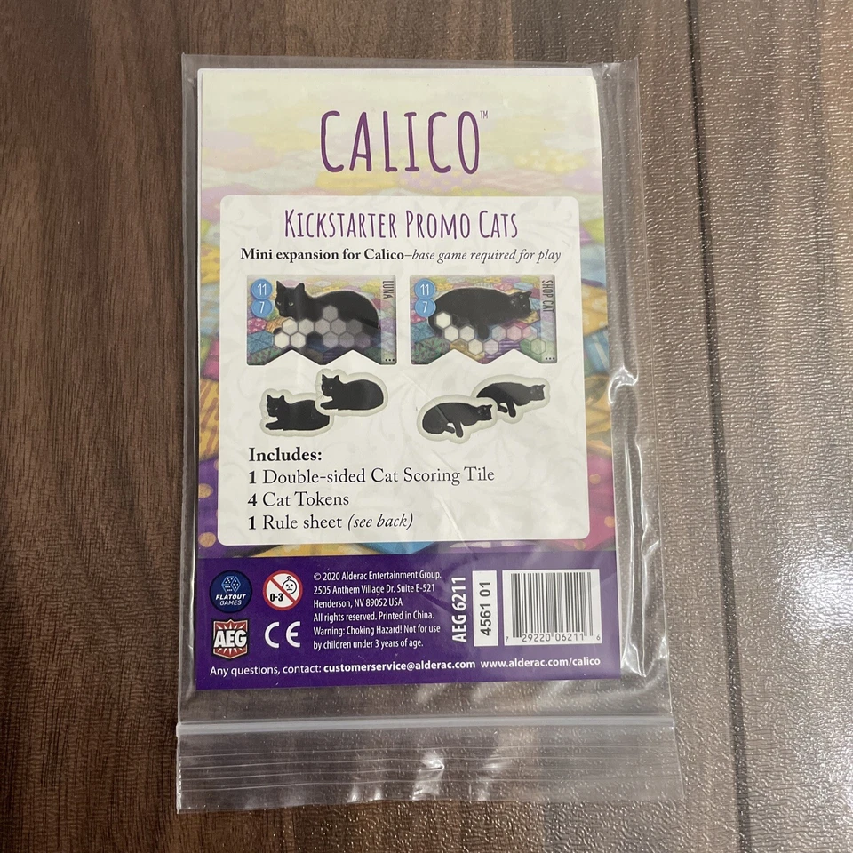 Calico Kickstarter Exclusive PROMO Cats Expansion / AEG Board Game / NEW - Image 1 of 1
