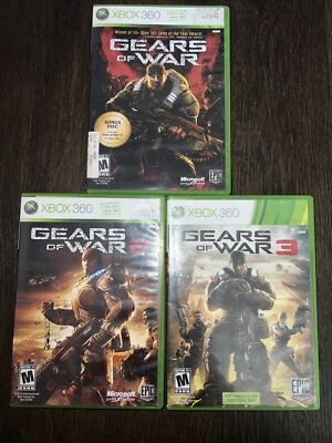 Gears of War 1, 2, 3 Xbox 360 1 and 2 are comelete 3 no manual - Image 1 of 4