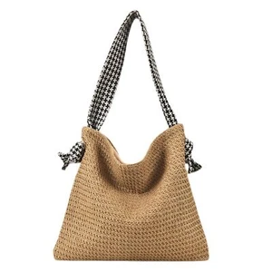 Straw Beach Bag for Women - Summer Woven Tote Straw Bag Shoulder Handbags Bea... - Picture 1 of 6