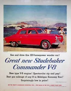 1951 Studebaker Commander V8 Automobile Car Vintage 50s Print Ad Cover Dave Mink - Picture 1 of 2